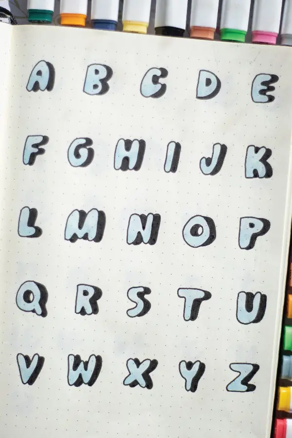 best alphabet inspiration for bullet journal