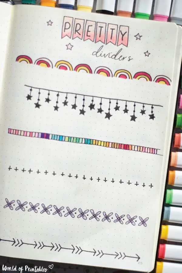 20+ Best Bullet Journal Divider Ideas + Free Practice Sheets