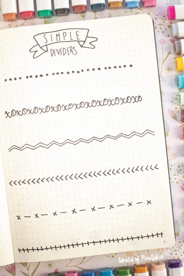 easy divider ideas for bullet journal