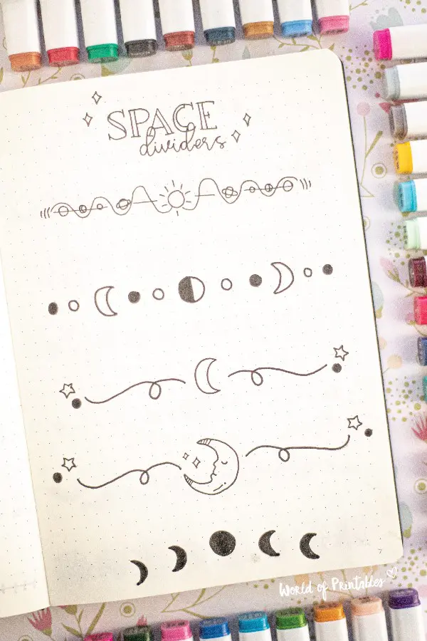 space dividers for bujo