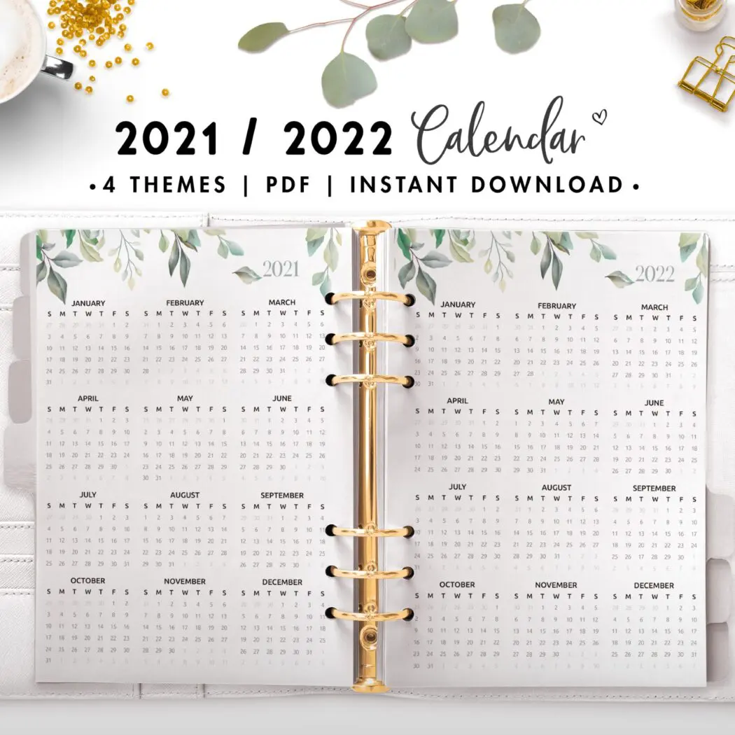 2021 2022 calendar - botanical