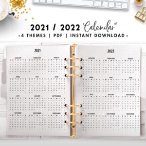 2021 2022 calendar - cursive