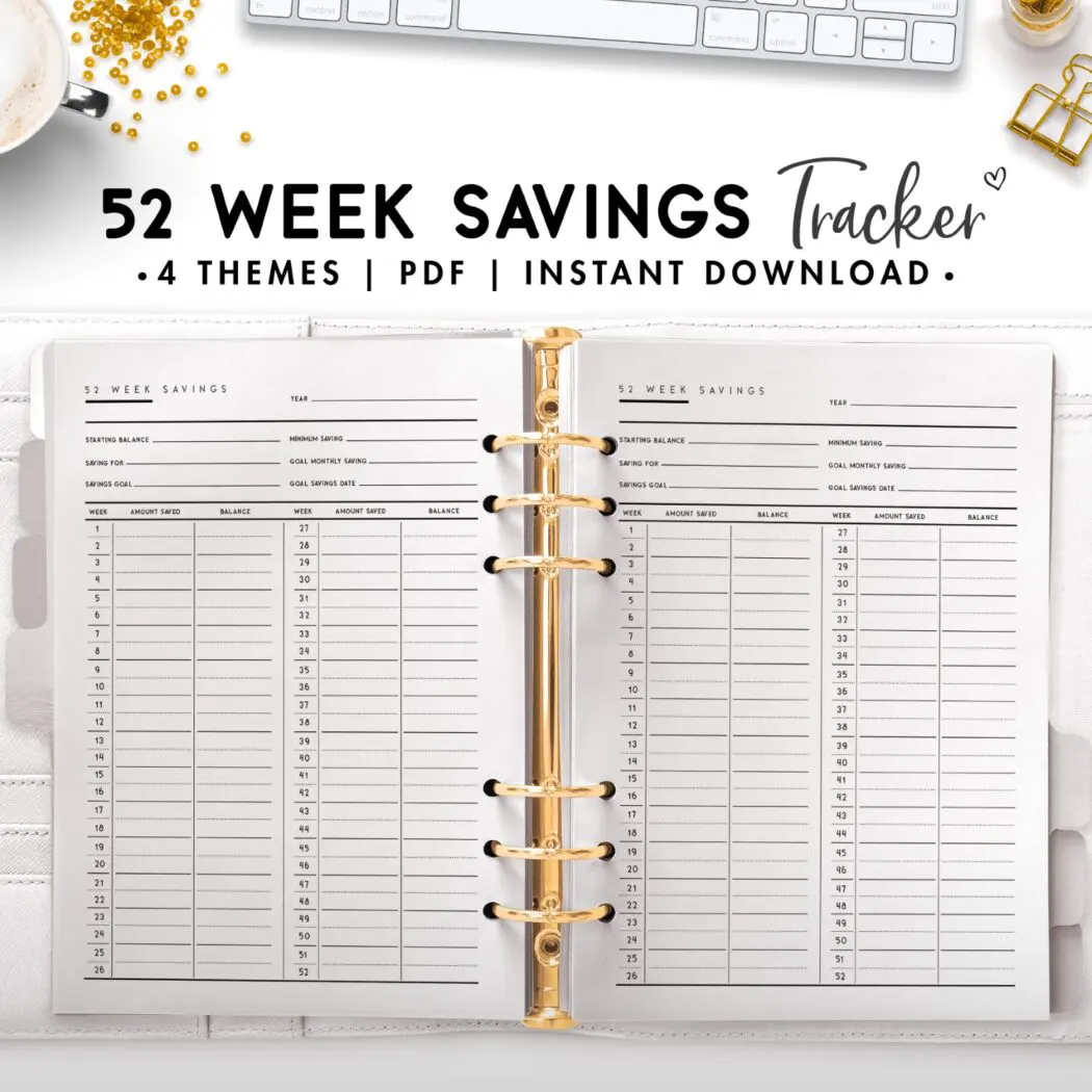 52 week savings tracker - classic theme