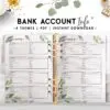 Bank account info - botanical theme