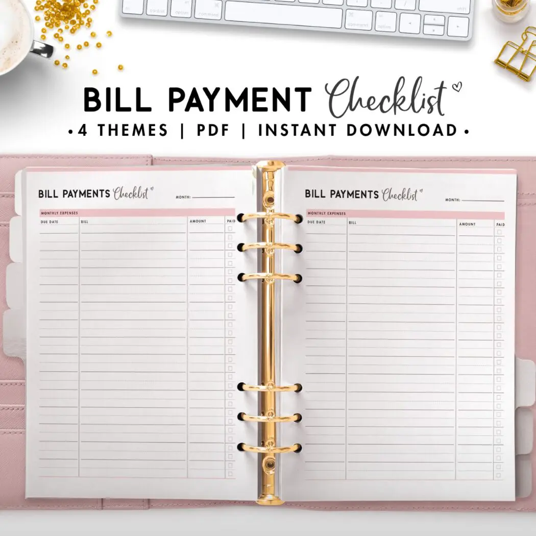 Bill Payment checklist - soft theme