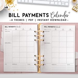 bill payment calendar - soft