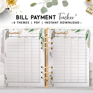 bill payment tracker - botanical