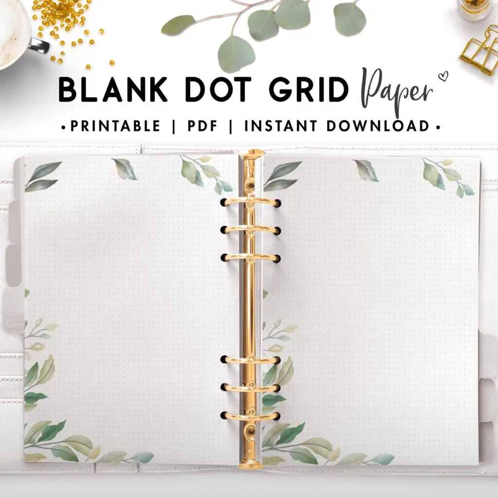 blank dot grid paper - botanical