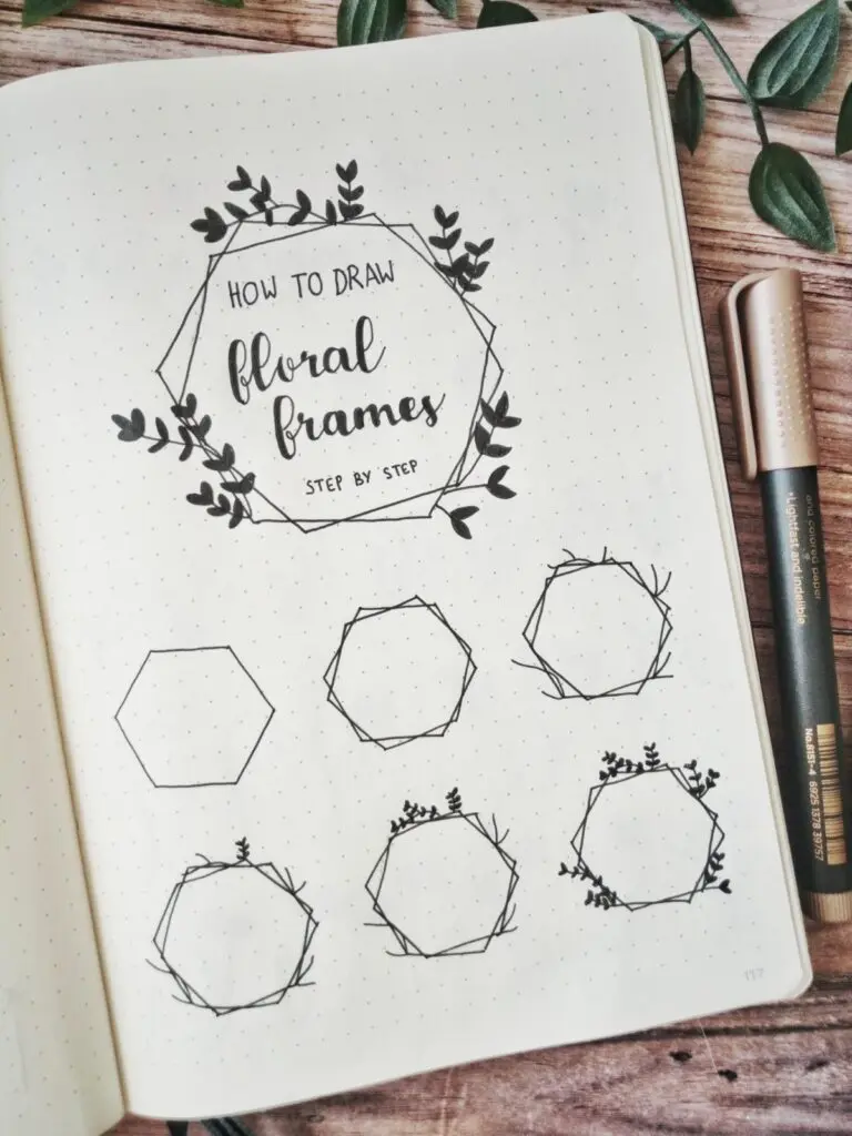 bullet journal floral frame