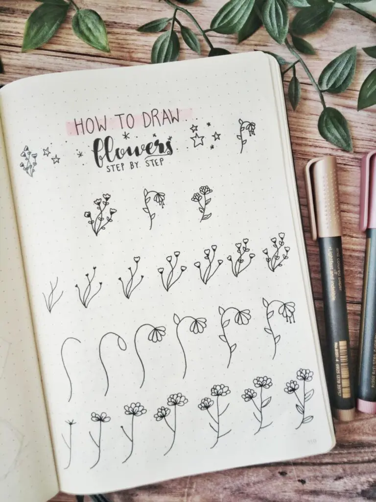 bullet journal flower ideas