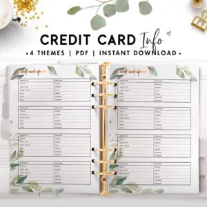 credit card info - botanical