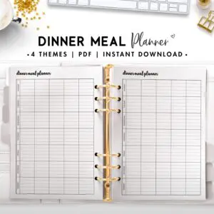 dinner meal planner - cursive