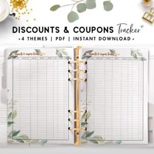 discounts and coupons tracker - botanical