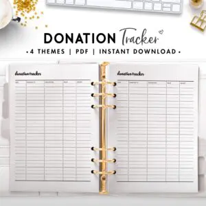 donation tracker - cursive