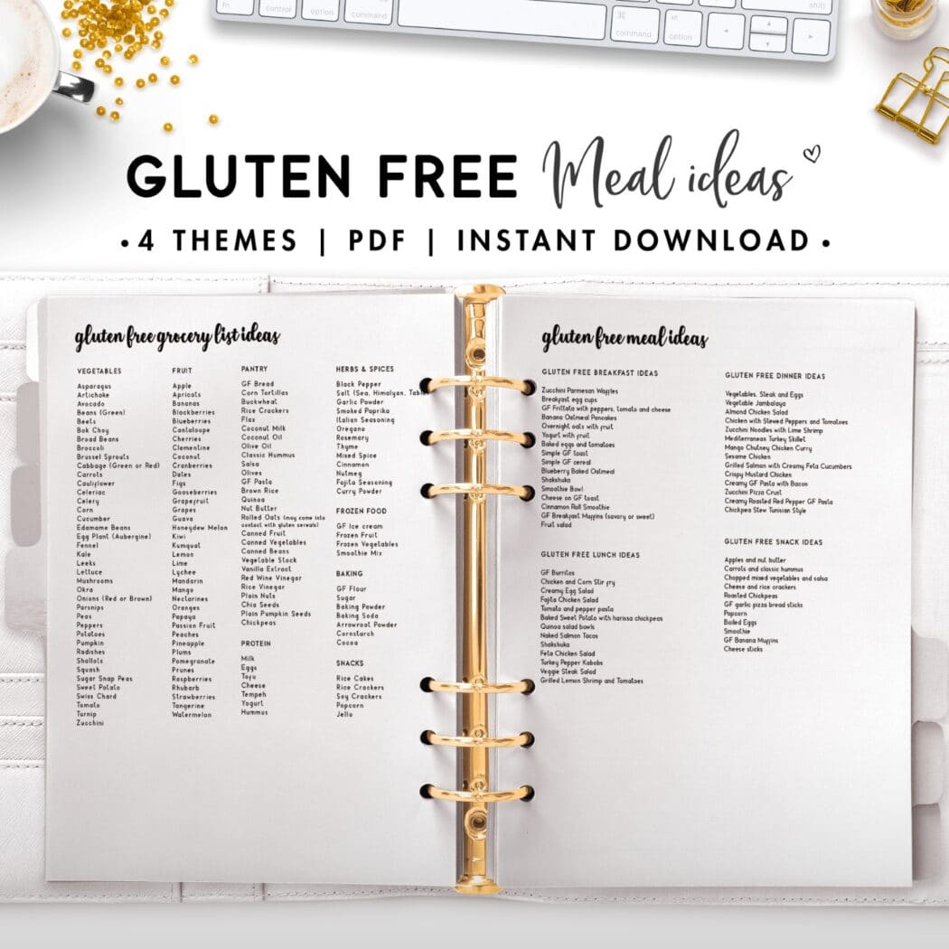 gluten free meal ideas - cursive