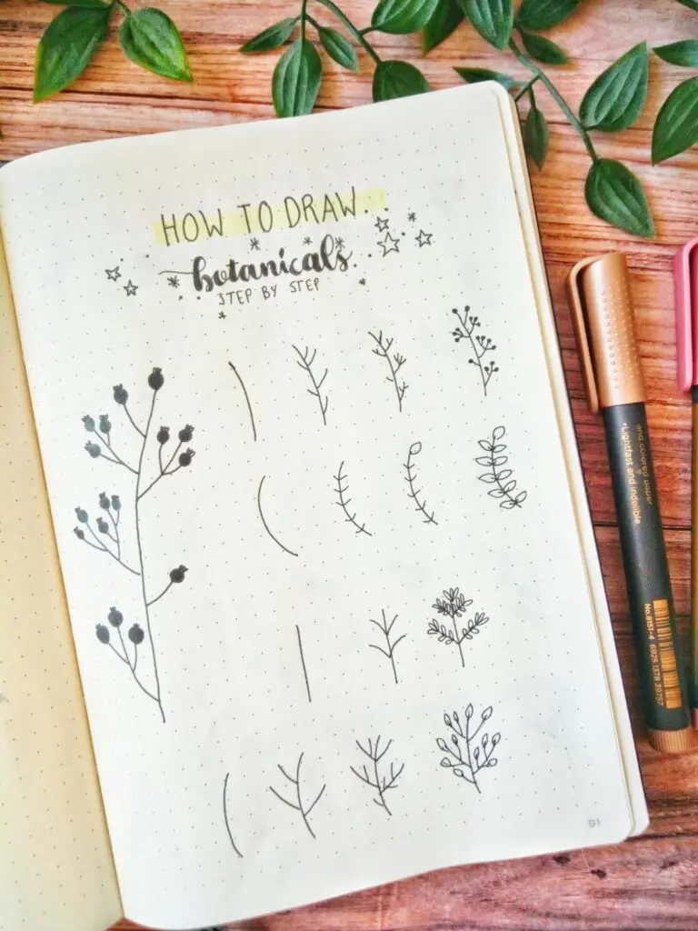 How To Draw Bullet Journal Doodles Step By Step + Free Printables