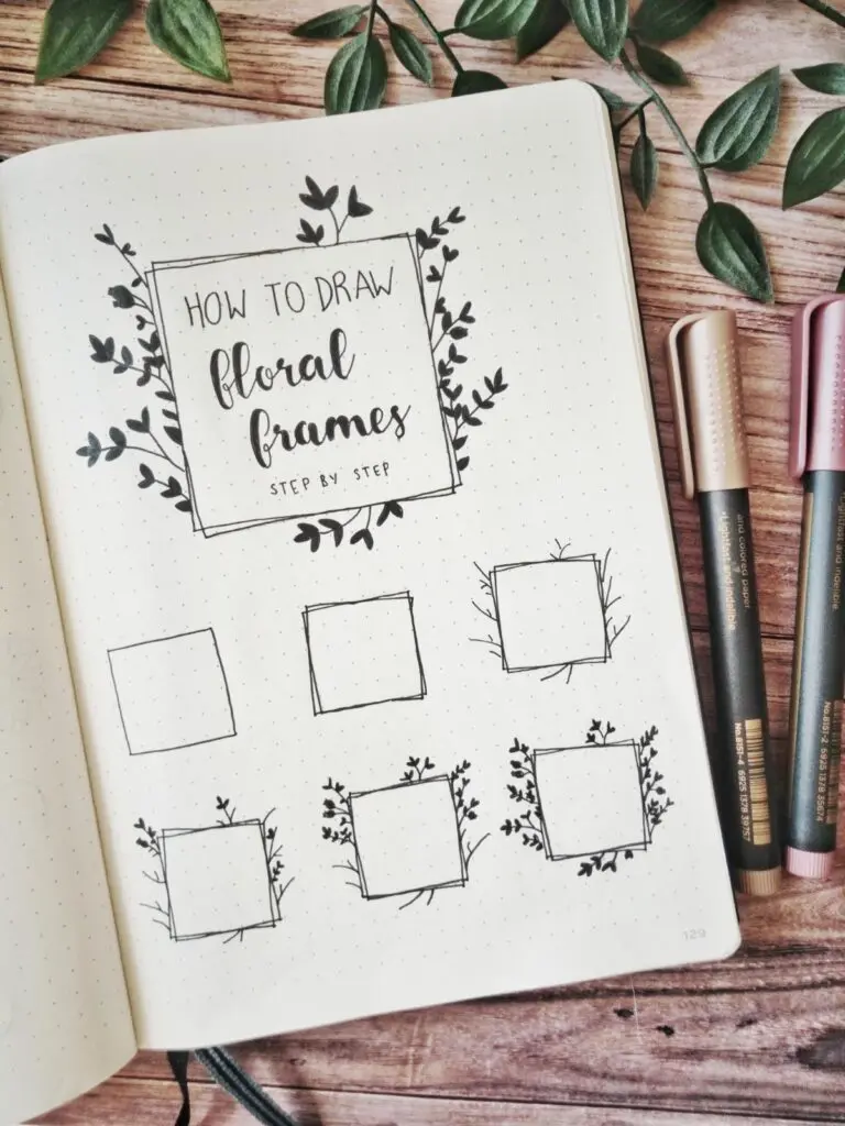 how to draw floral frame