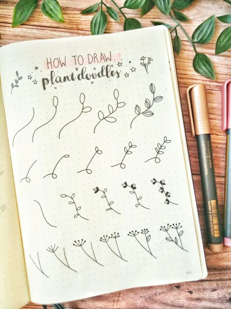 how to draw plant doodles