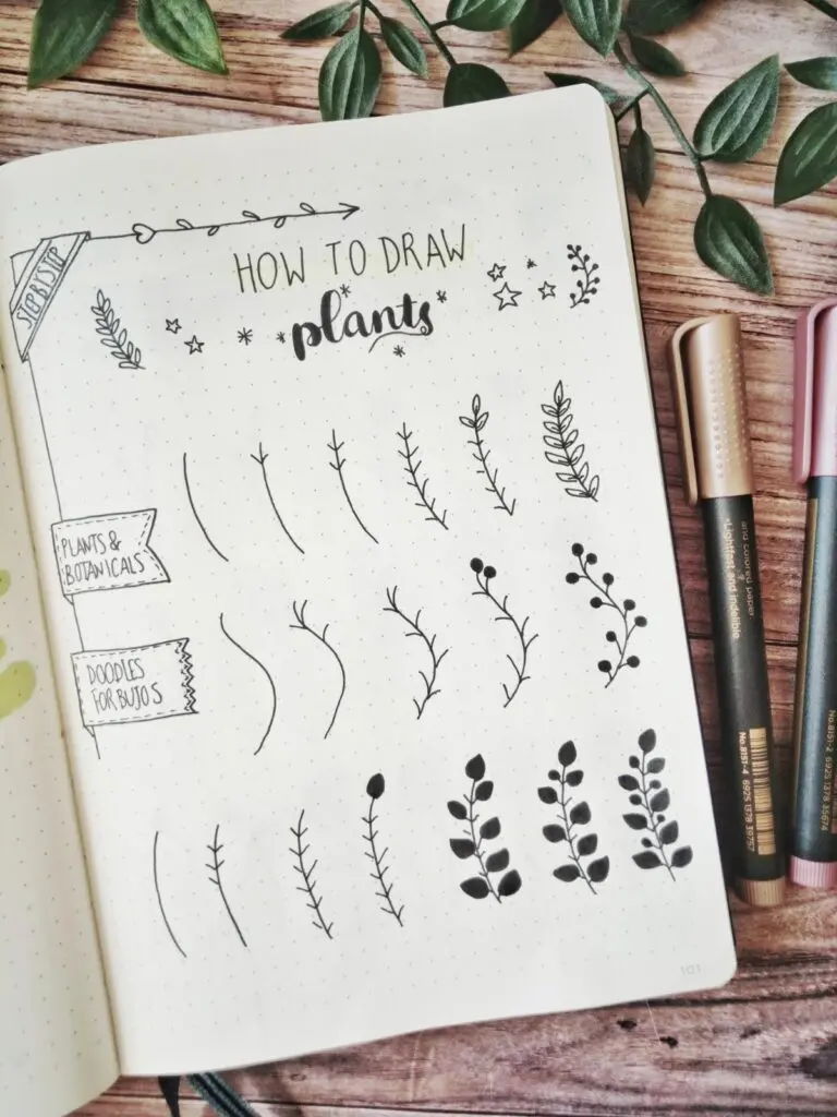 How To Draw Bullet Journal Doodles Step By Step + Free Printables