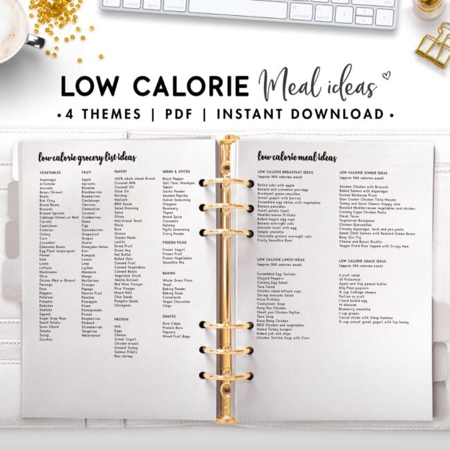 Low Calorie Grocery List & Meal Ideas - World of Printables
