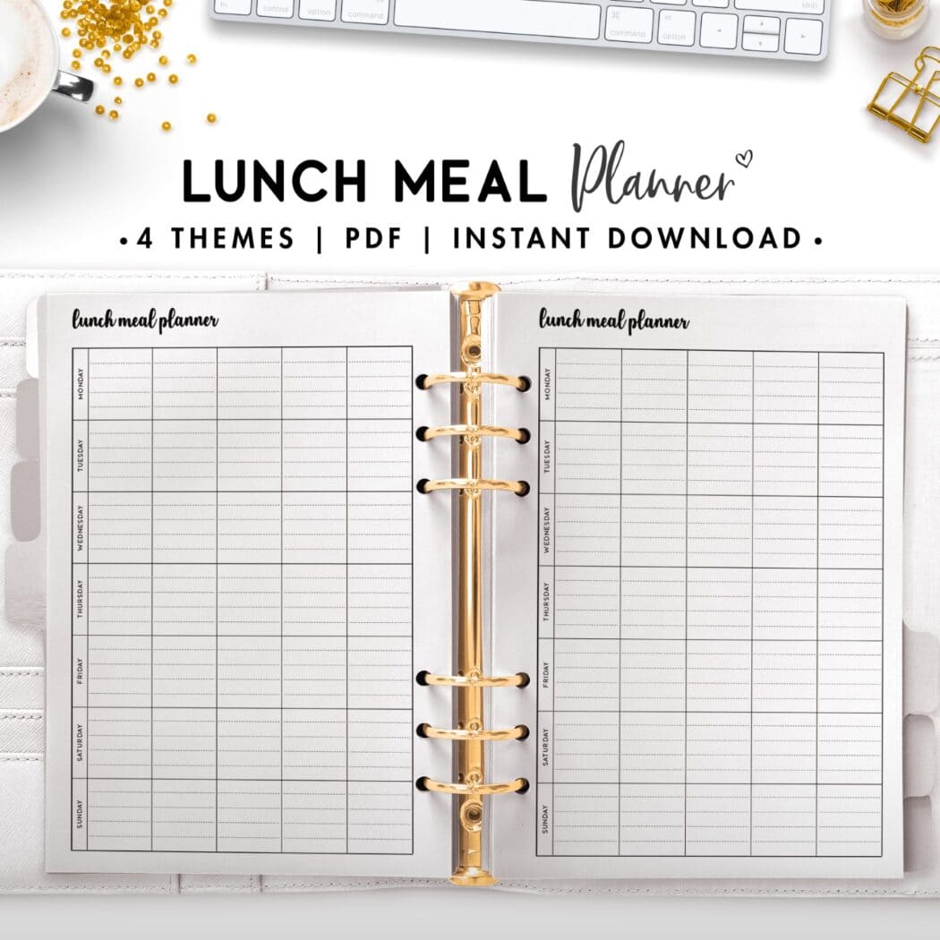 lunch meal planner - cursive