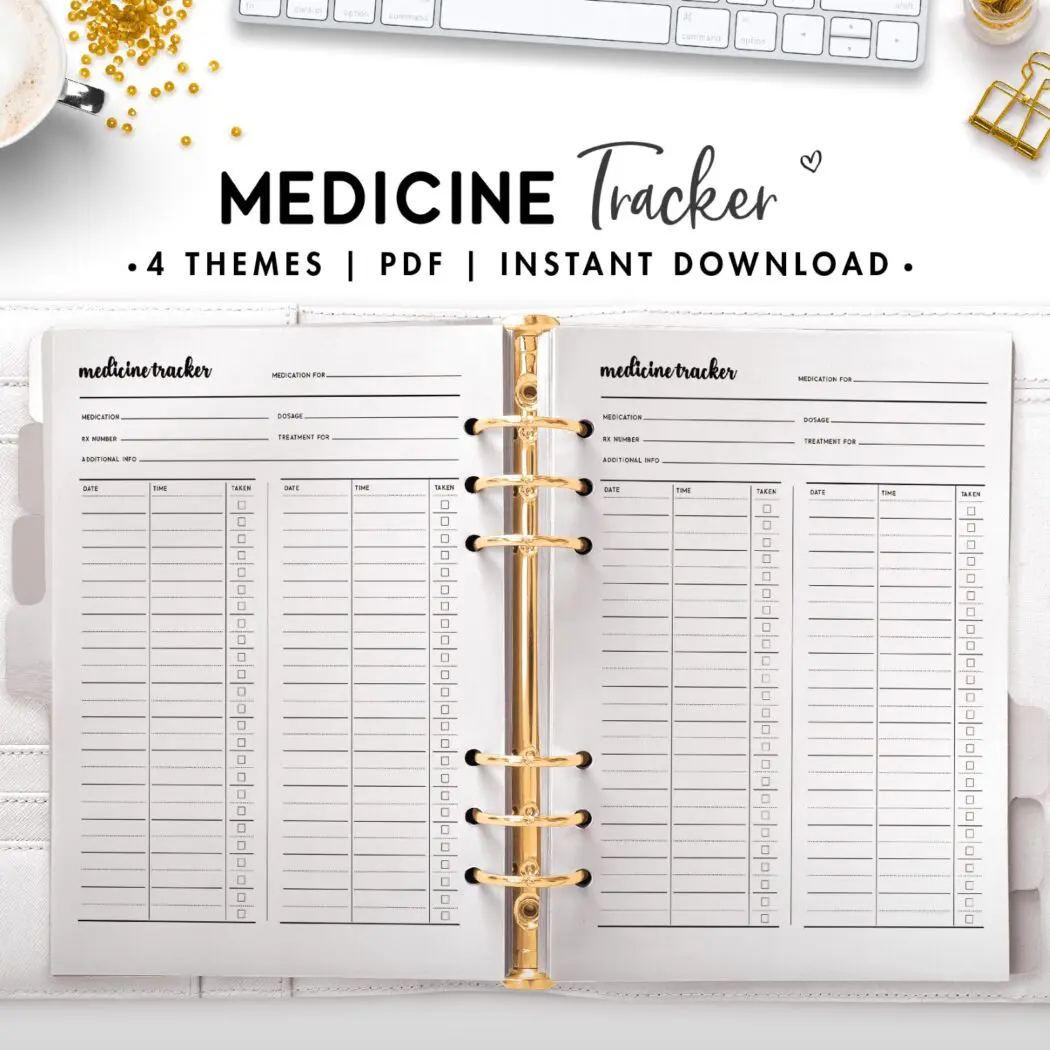 medicine tracker - cursive