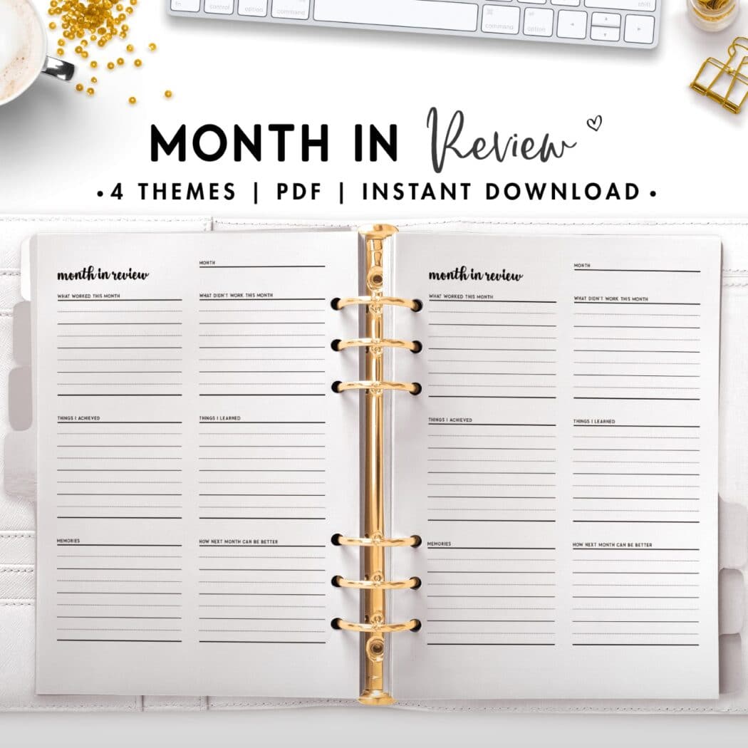 month in review - cursive