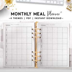 monthly meal planner - classic