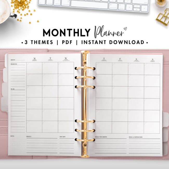Monthly Planner World of Printables