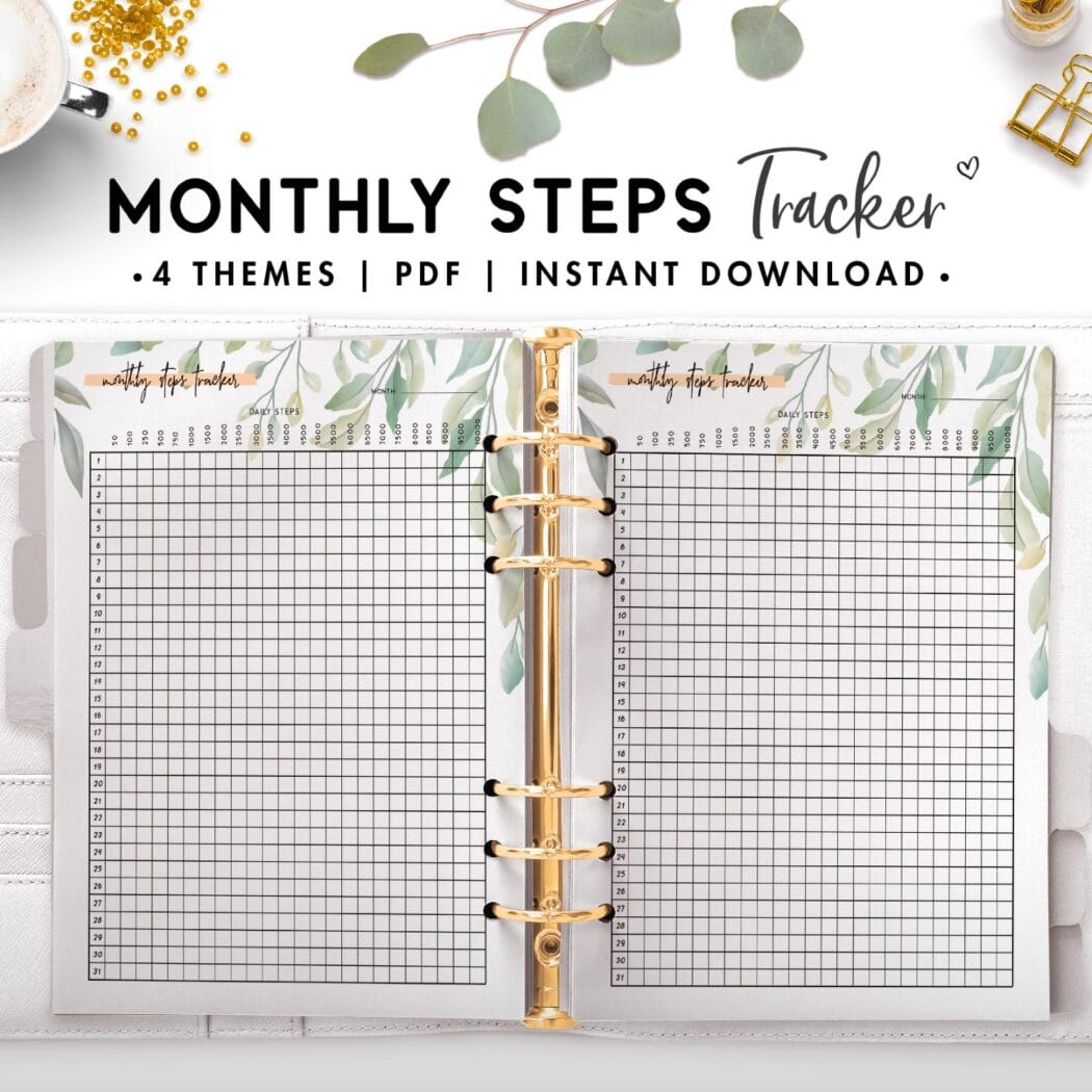 monthly steps tracker - botanical