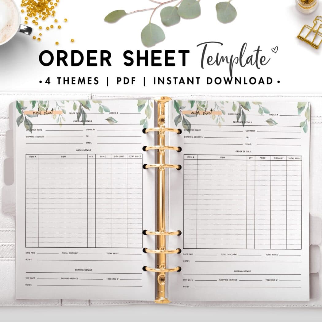 order sheet template - botanical