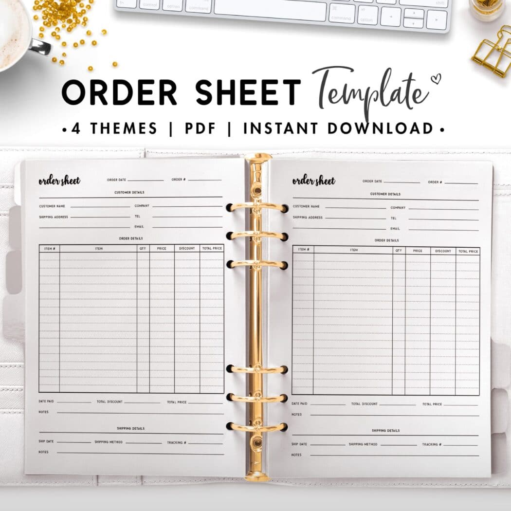 order sheet template - cursive