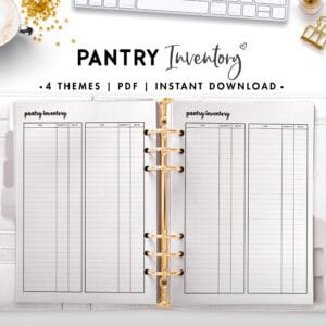 pantry inventory - cursive