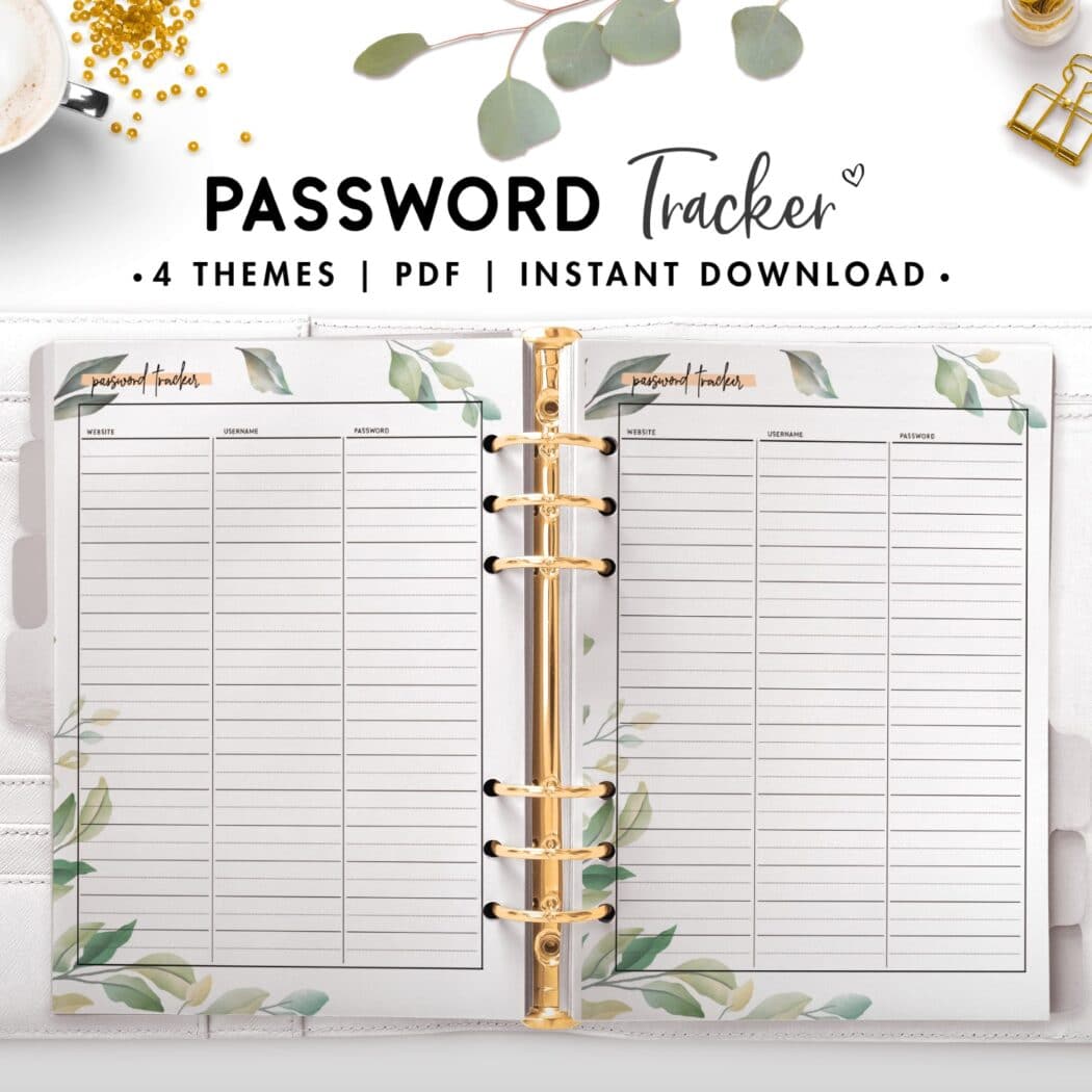 password tracker - business - botanical
