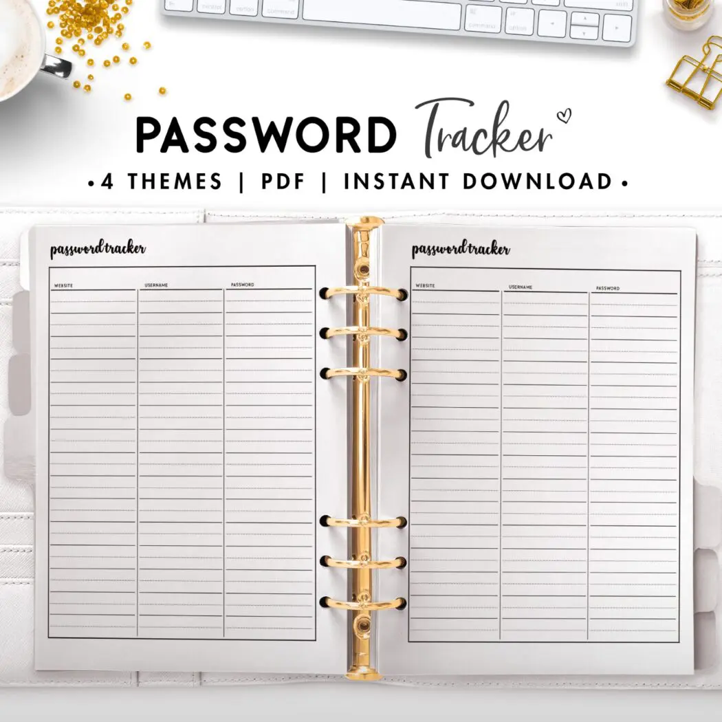 password tracker - business - cursive