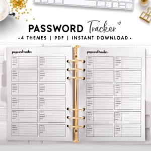 password tracker - cursive