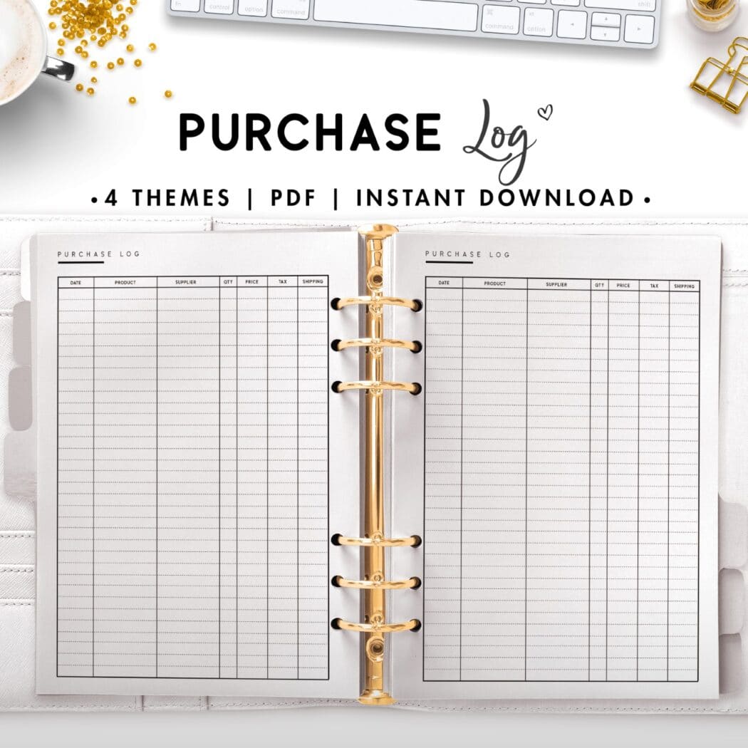 Purchase Log World of Printables