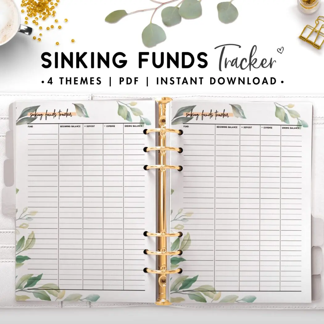 sinking funds tracker - botanical