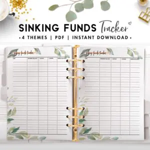 sinking funds tracker - botanical