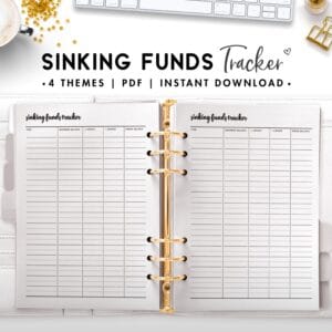 sinking funds tracker - cursive