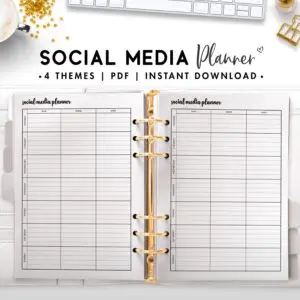 social media planner - cursive