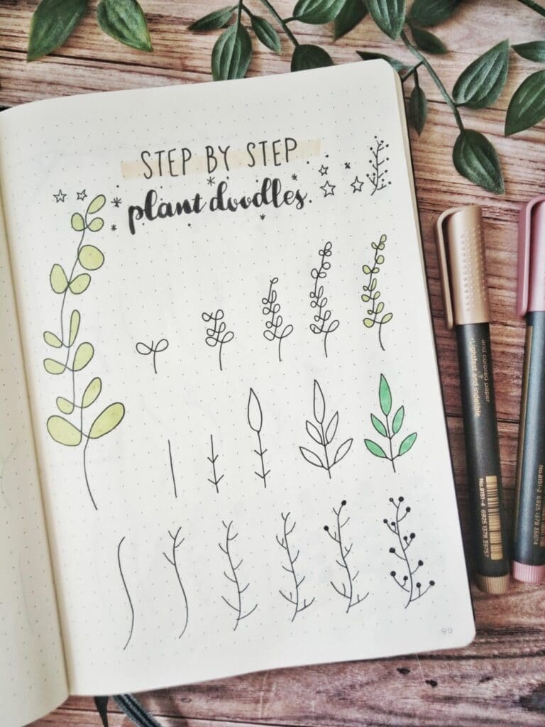step by step plant doodles