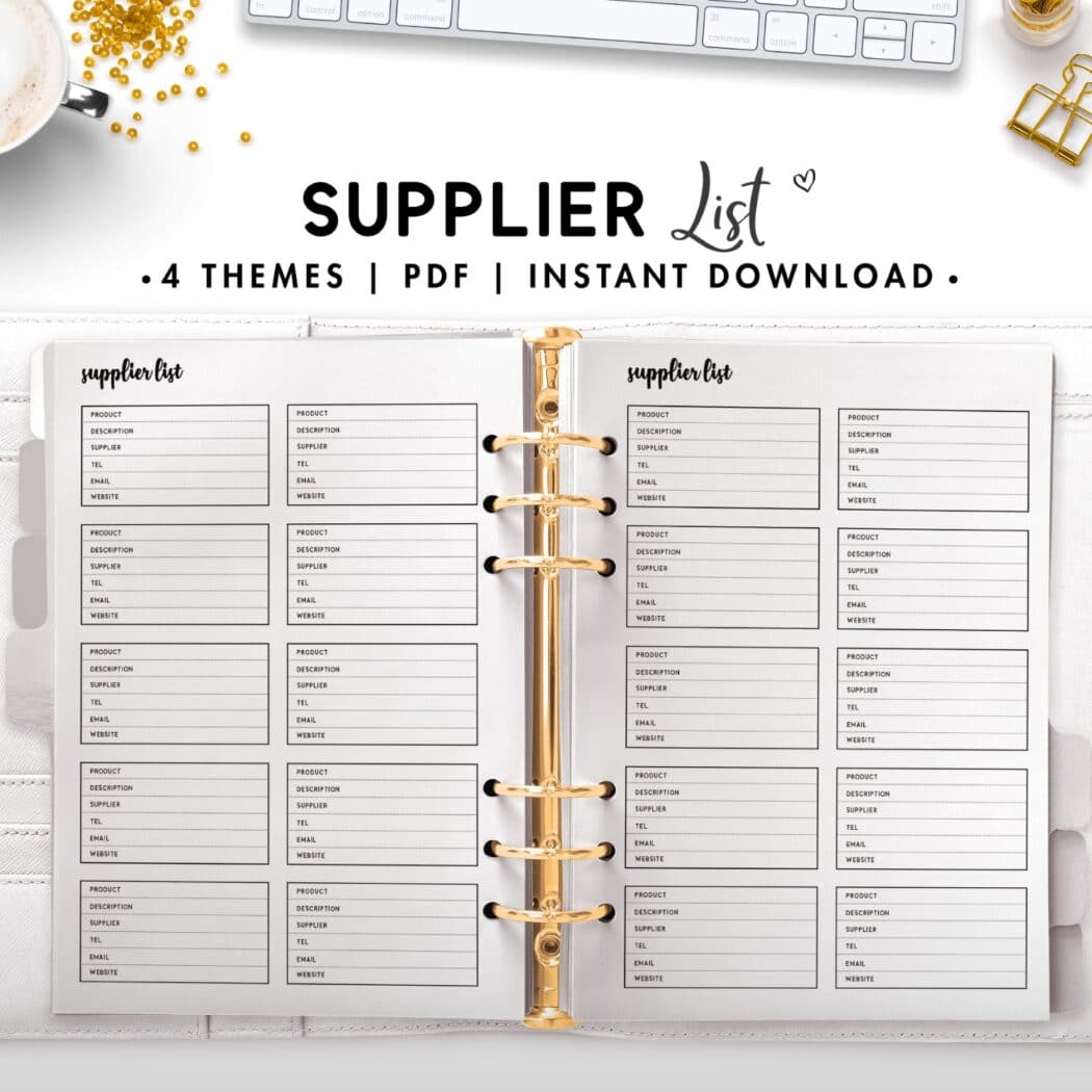 supplier list - cursive