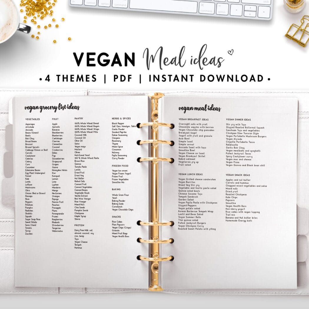 vegan meal ideas - cursive