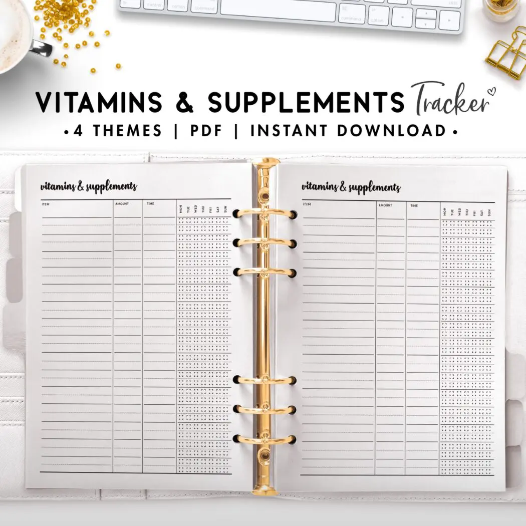 vitamins and supplements - cursive