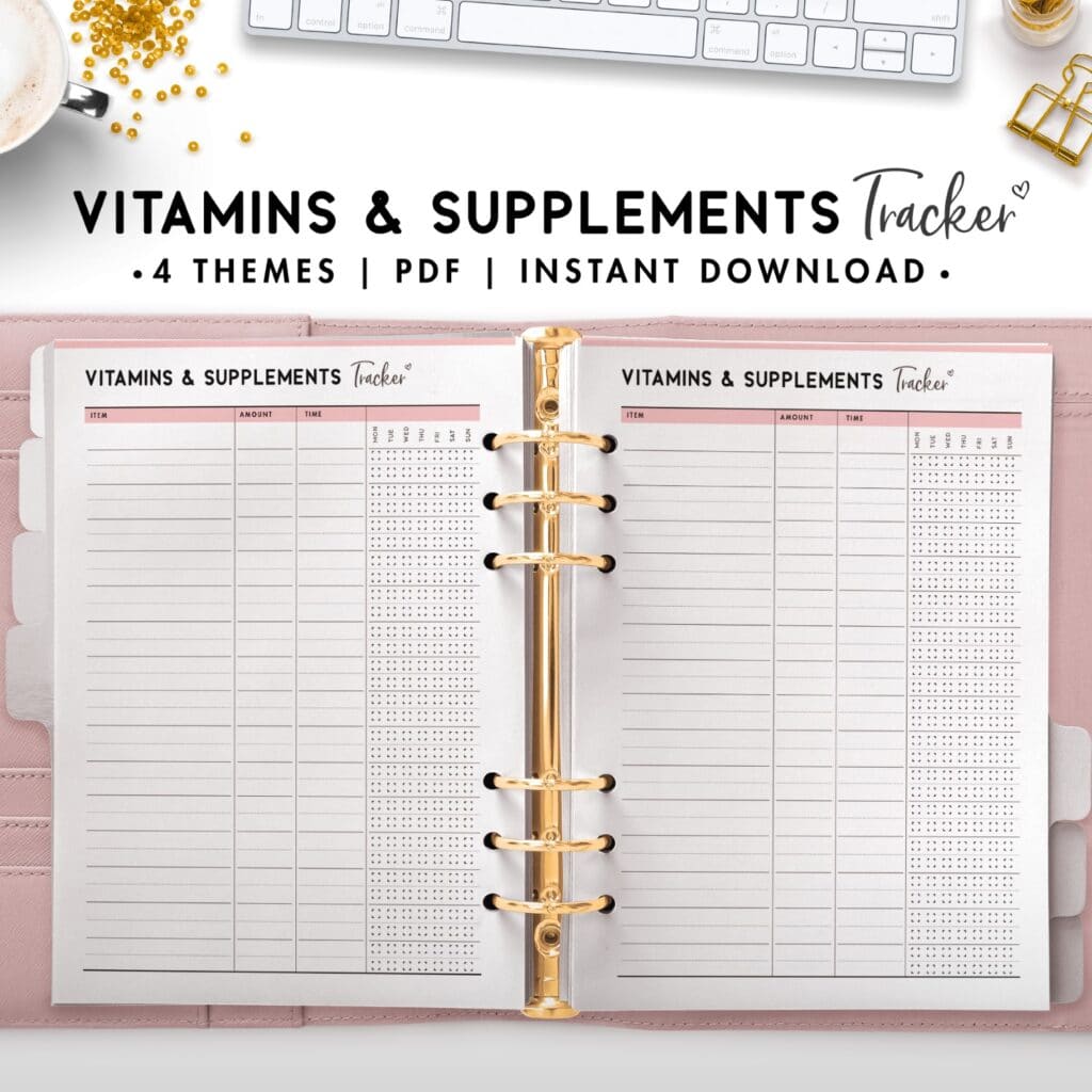 Vitamins & Supplements Tracker World of Printables