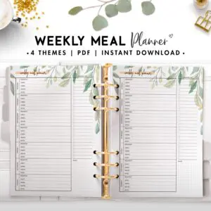 weekly meal planner - botanical