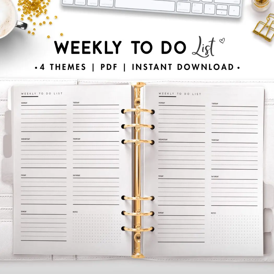 weekly to do list - classic