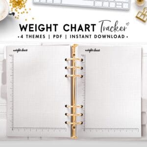 weight chart tracker - cursive