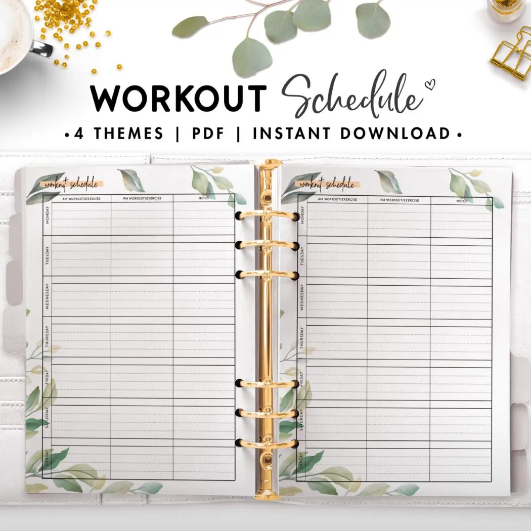 workout schedule - botanical